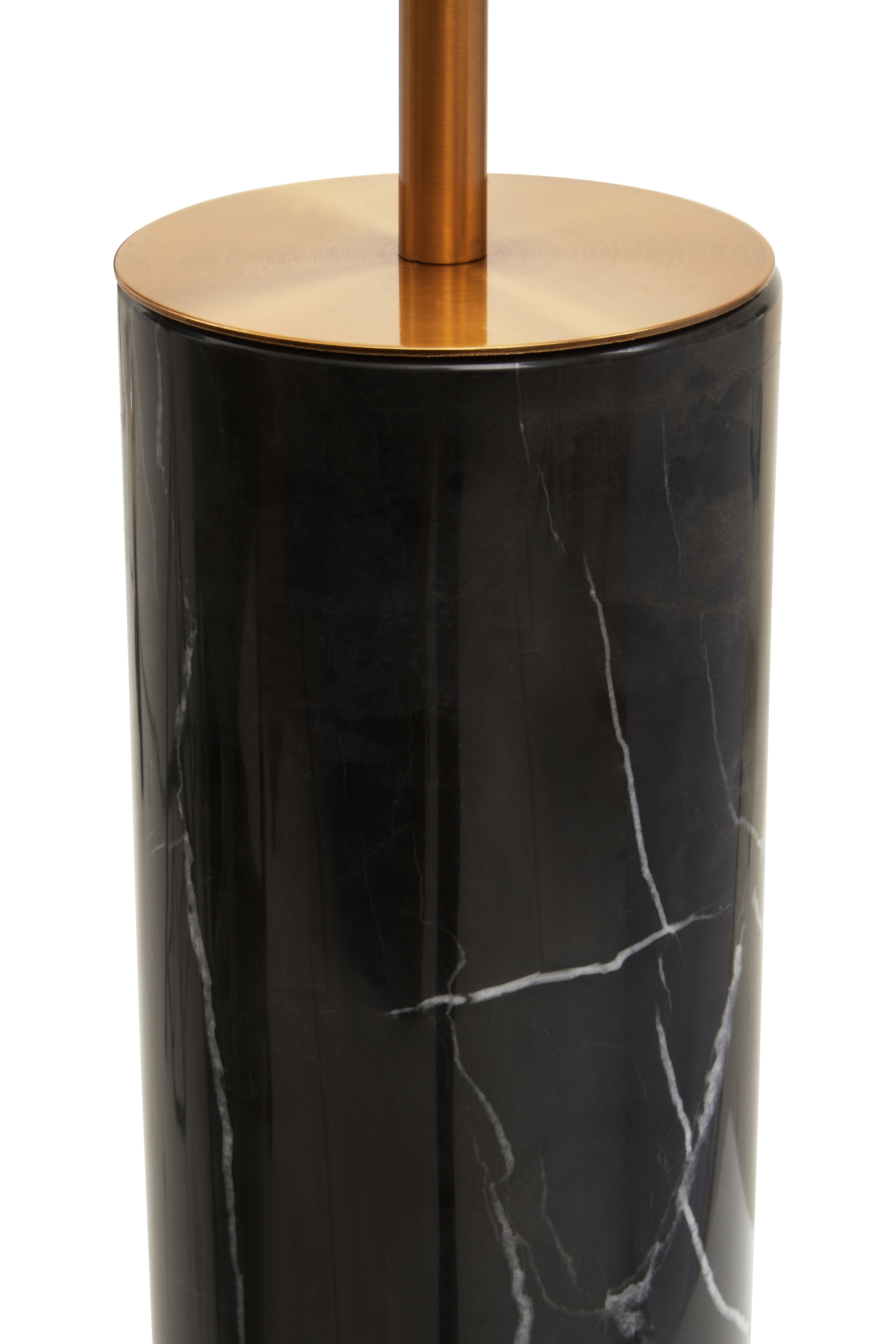Borello Black Marble & White Glass Orb Table Lamp